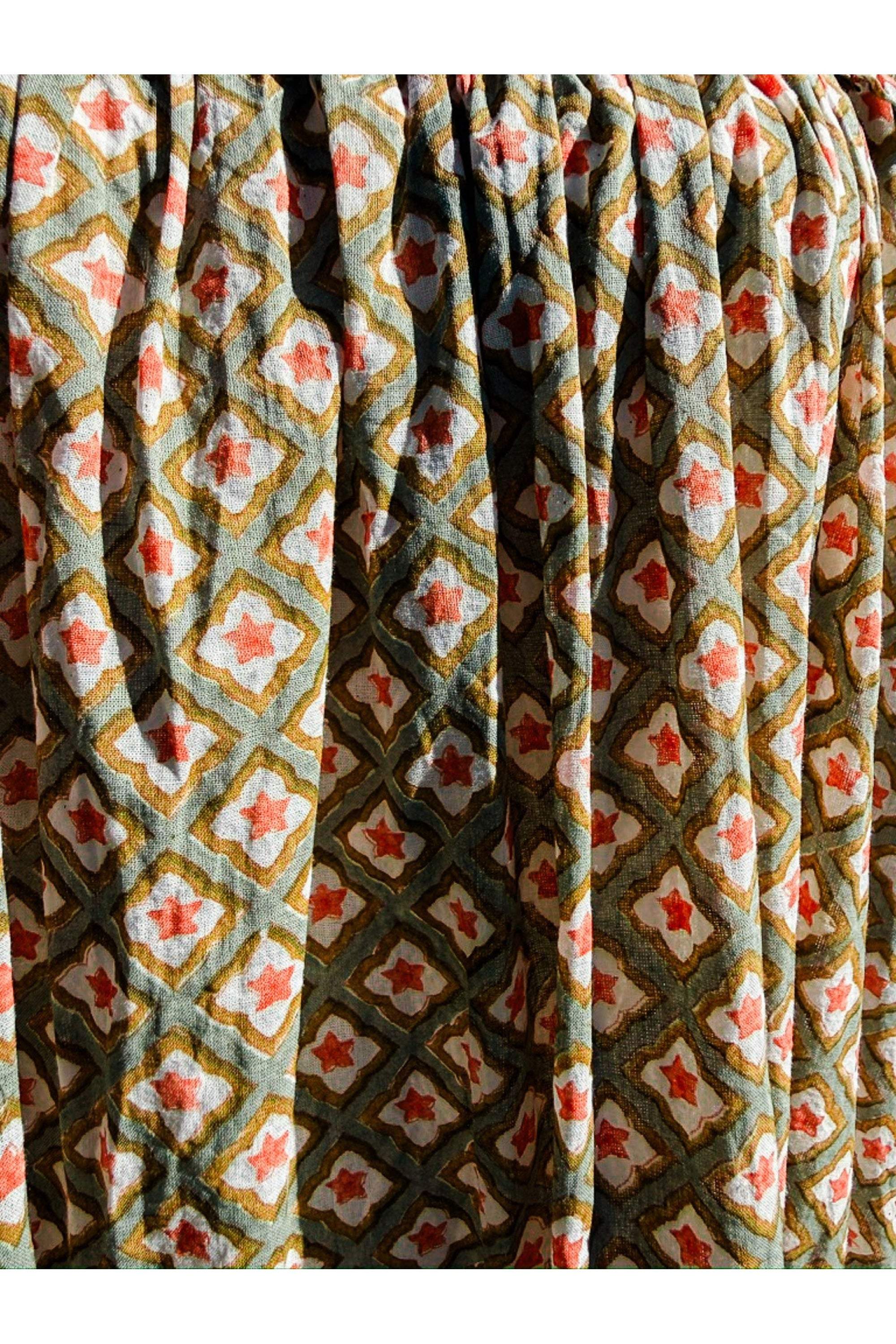 ISLA hand block printed - French Grey, Tan, Rose
