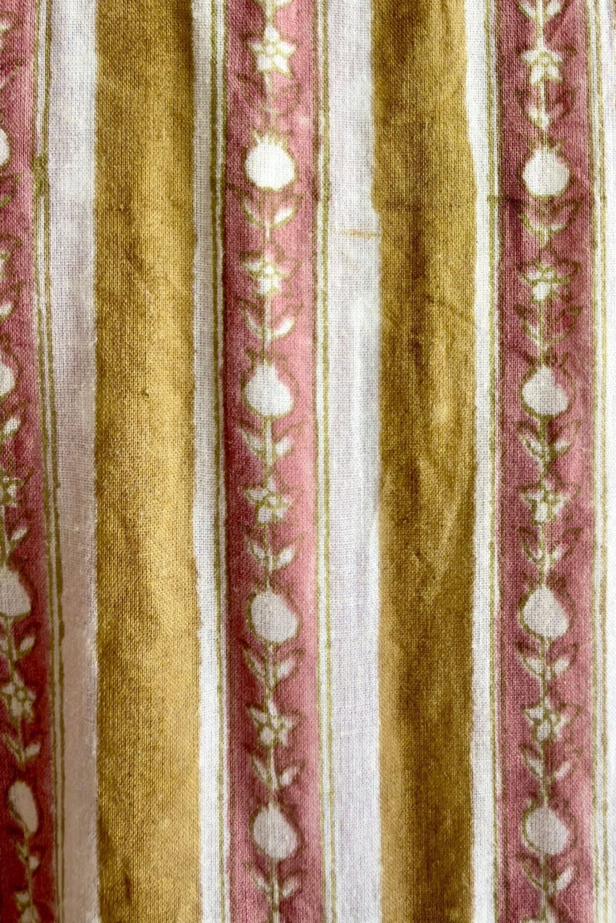 ASTER hand block printed - Soft Pink and Tan