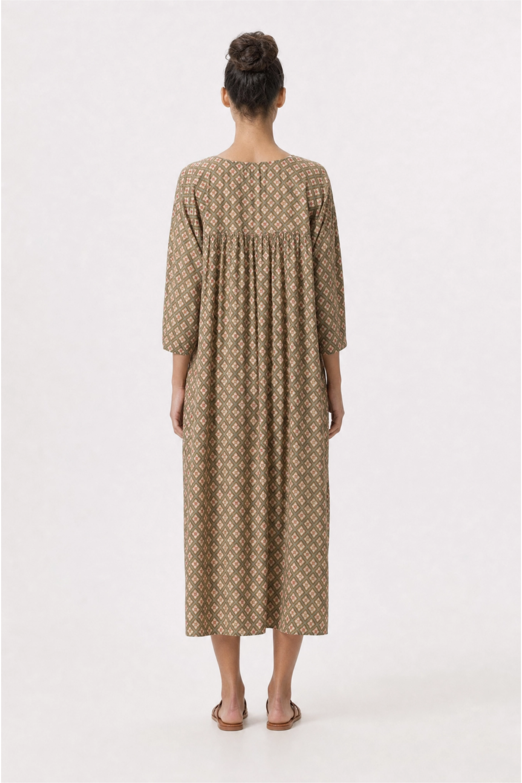 ISLA hand block printed - French Grey, Tan, Rose