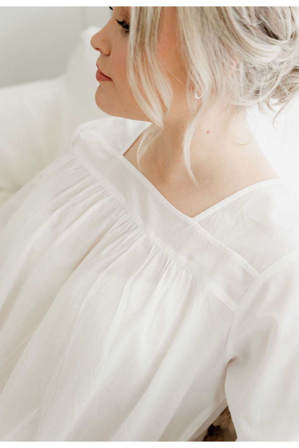 COTTON NIGHTDRESS - Soft White